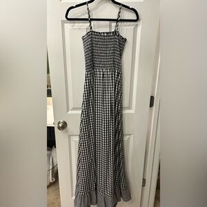 Sugarlips smocked gingham spaghetti maxi dress